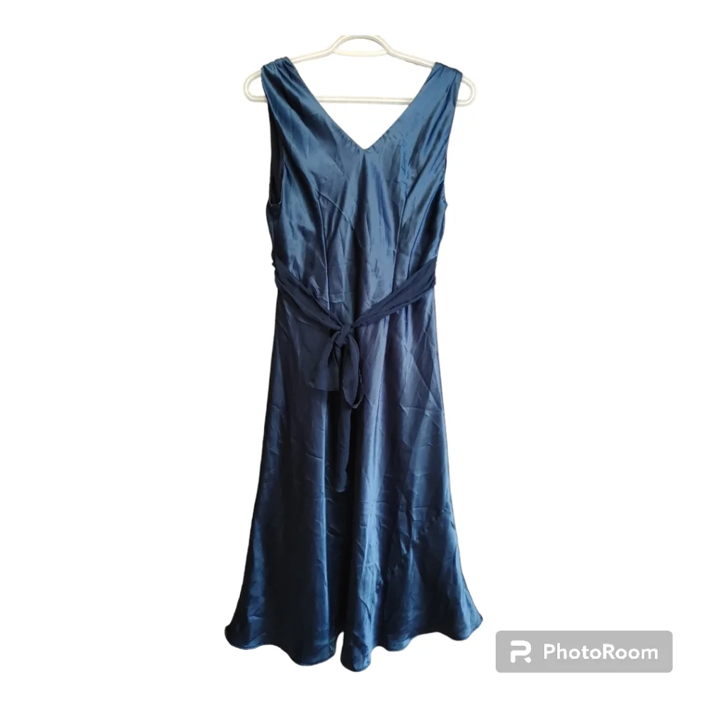Rabbit Rabbit Rabbit Navy Blue Satin Prom Dress - Picture 7 of 7